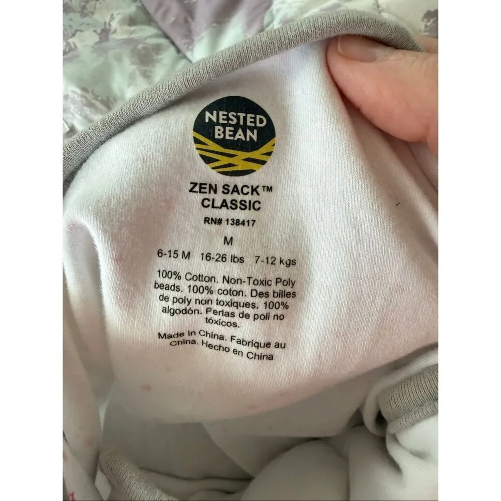 Nested Bean Zen Sack Classic Medium 6-15 months pink white